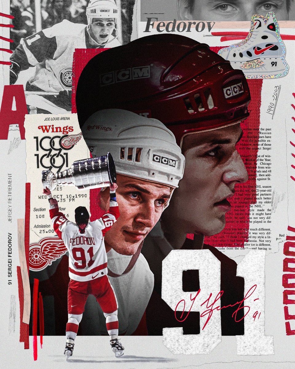 Detroit finally retires Fedorov’s No. 91