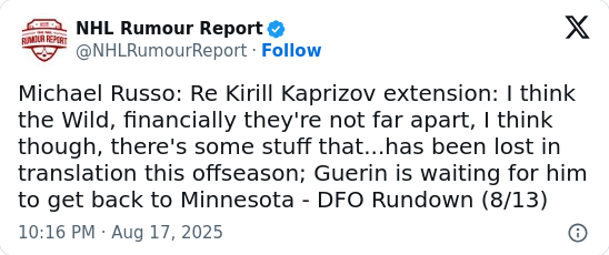 Wild’s Kaprizov contract drama heats up