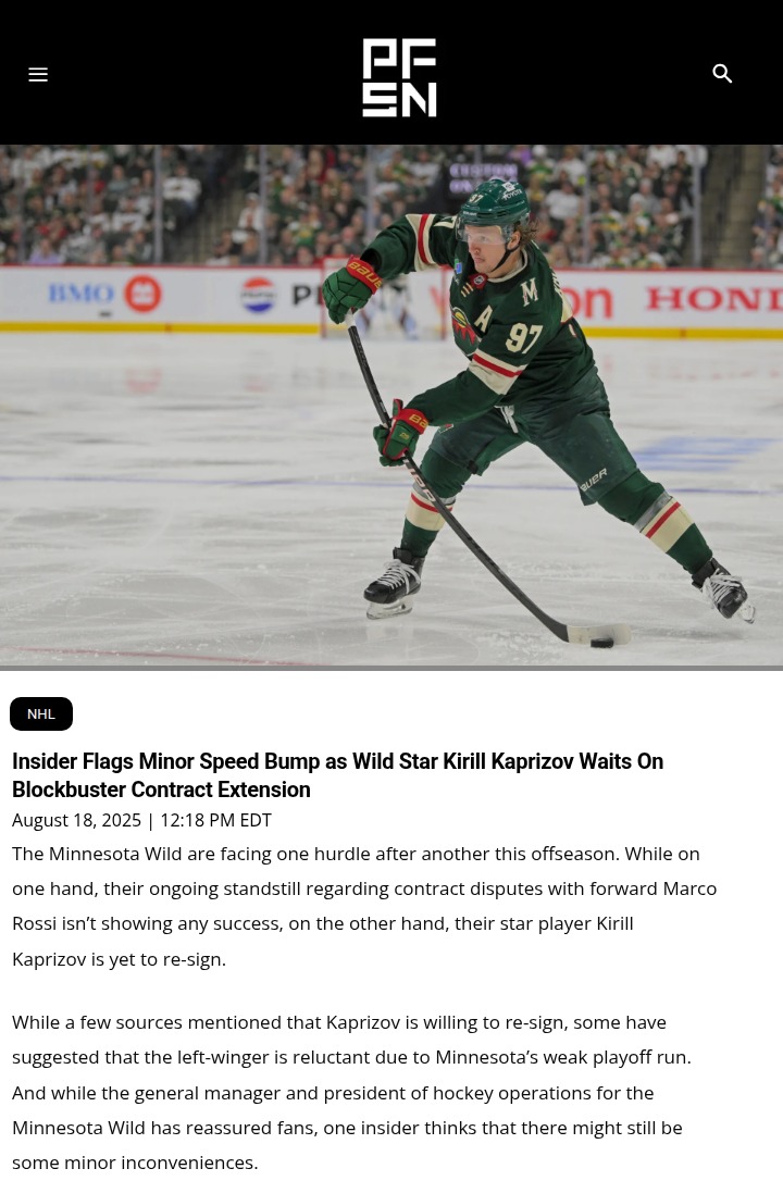 Wild’s Kaprizov contract drama heats up