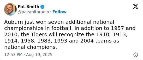 Auburn football’s new ‘championships’ spark debate