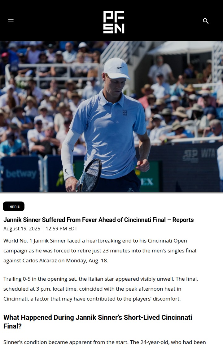 Jannik Sinner’s US Open hopes after Cincinnati setback