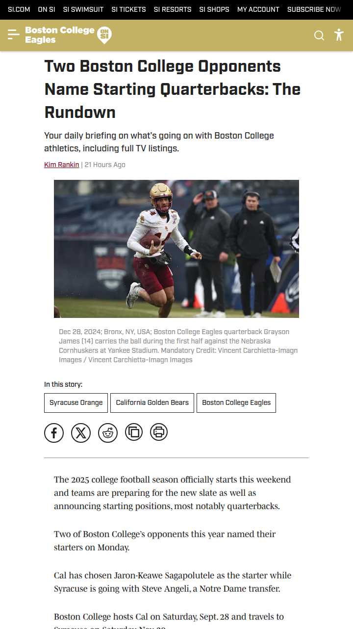 Boston College faces new QB challenges this season