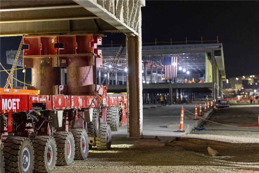 DFW airport’s new terminal takes shape overnight