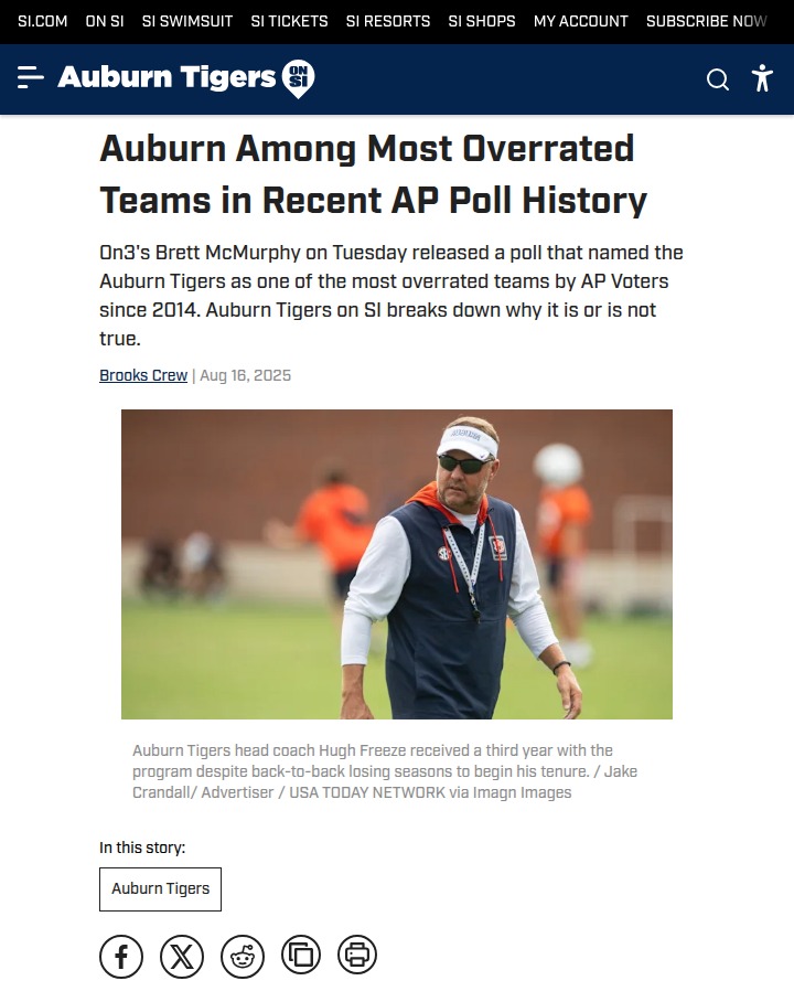 Auburn Football: Can the Tigers Break the Overrated Curse?