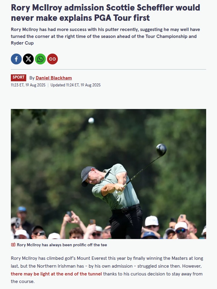 Rory’s Putter Surpasses His Driver?