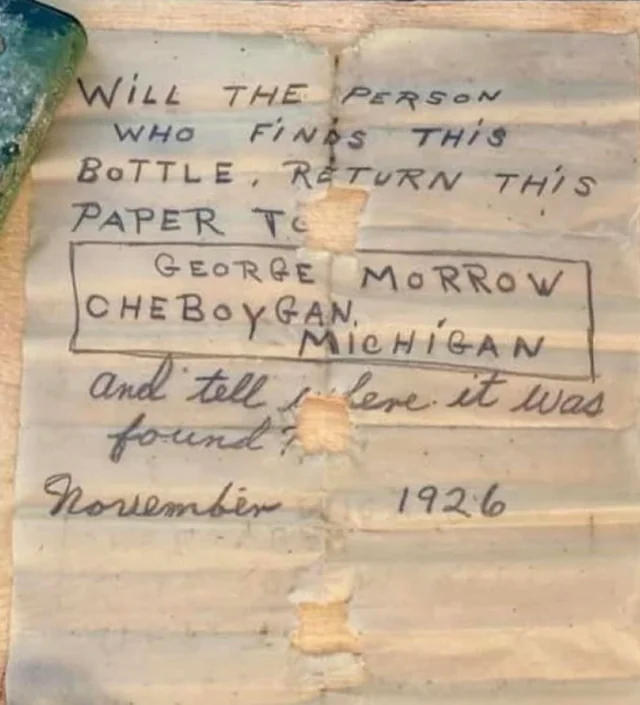 A 1926 Message in a Bottle Finds Its Way Home After Nearly 100 Years