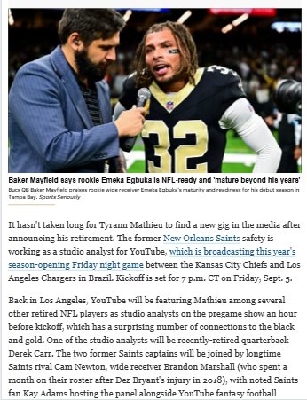 Mathieu & Carr Reunite—Saints Drama on YouTube! 🏈
