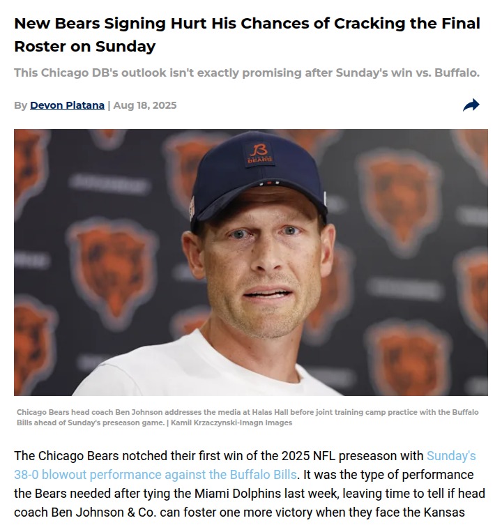 Bears preseason win puts Mark Perry’s spot in jeopardy