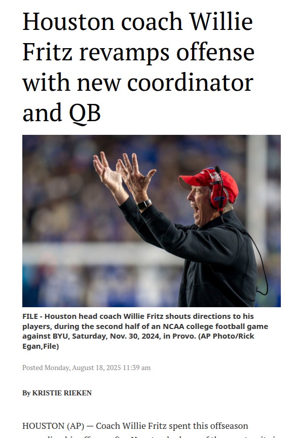 Houston Cougars shake up offense for a fresh start