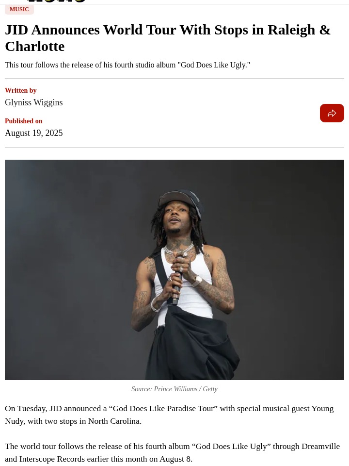 JID’s NC Tour Dates Spark Fandom Debate 🎤
