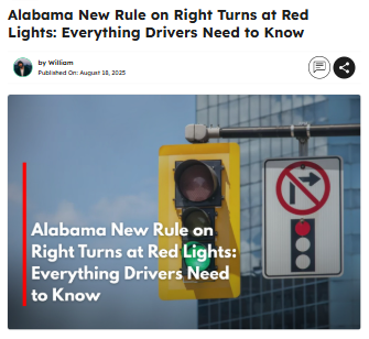 Why Alabama drivers need to rethink right turns on red