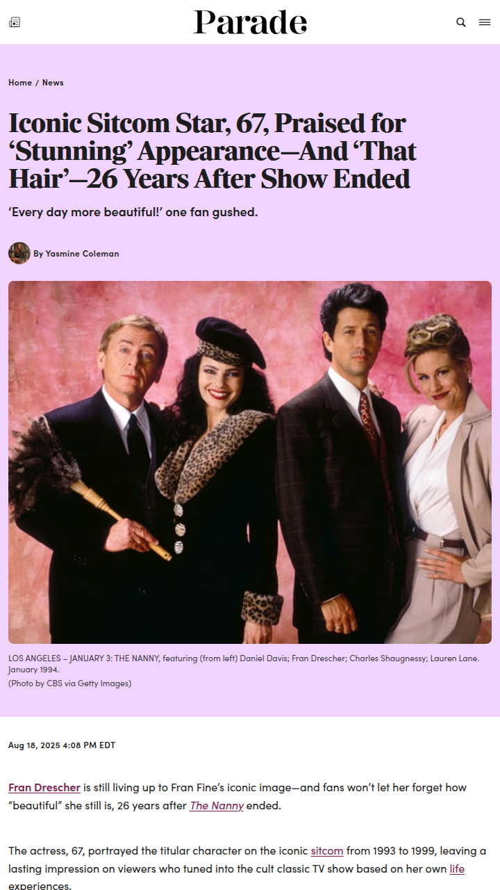 Fran Drescher’s Ageless Glow Shocks Fans 😍