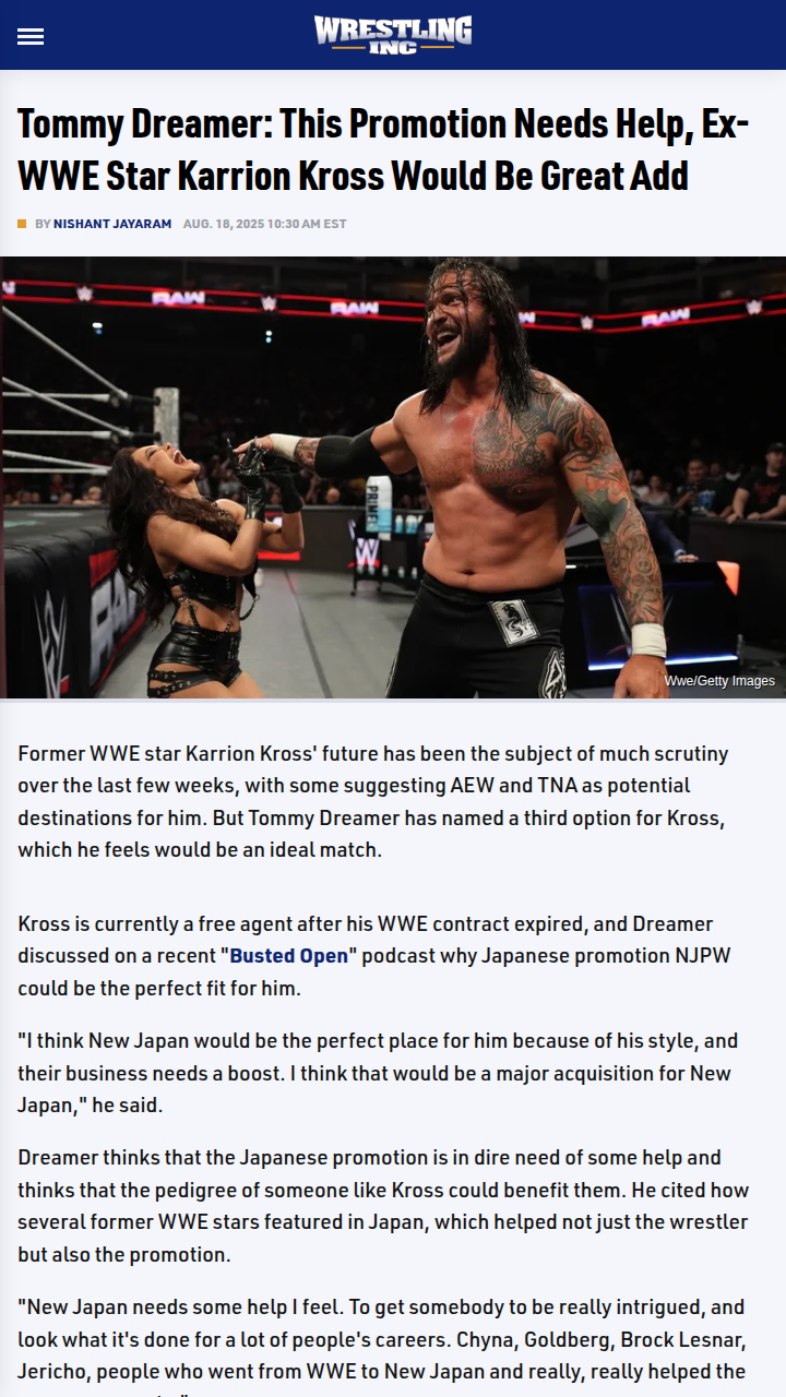 Could Kross Be NJPW’s Next Big Gaijin Star?