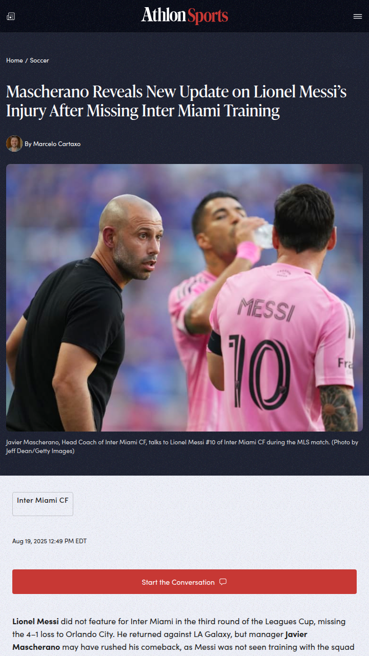 Messi’s Injury Worries: Will He Face Tigres?