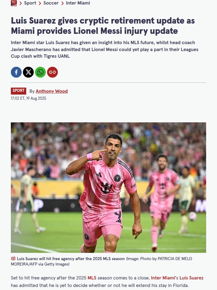 Suarez and Messi’s Miami future up in the air