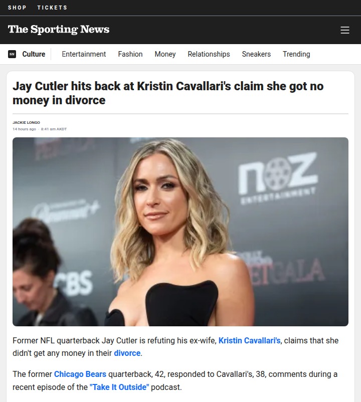 Jay Cutler Claps Back at Divorce Drama