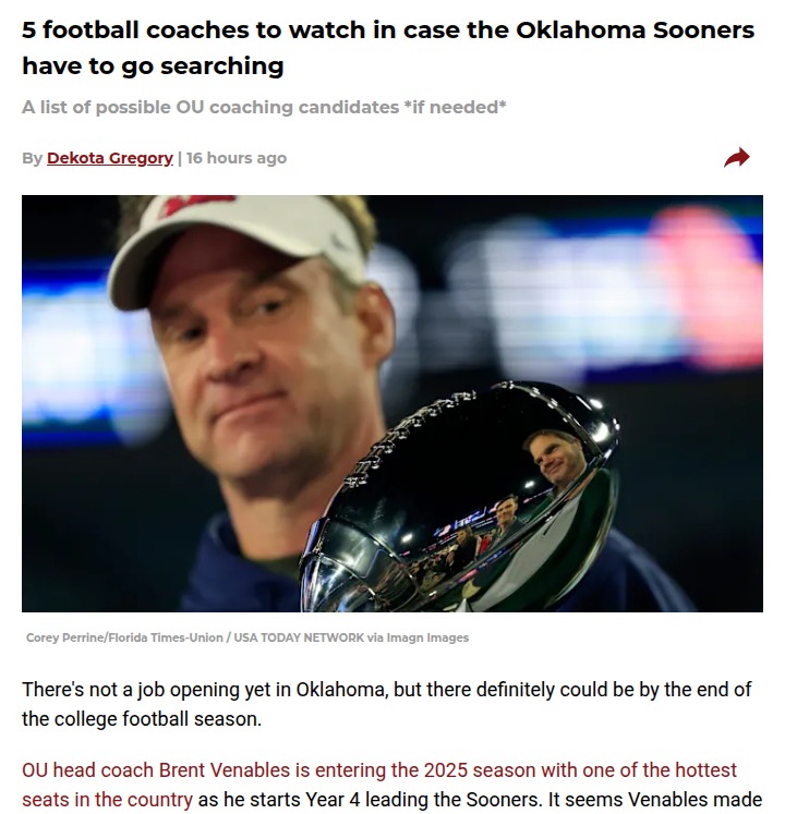 Who could lead the Sooners next?