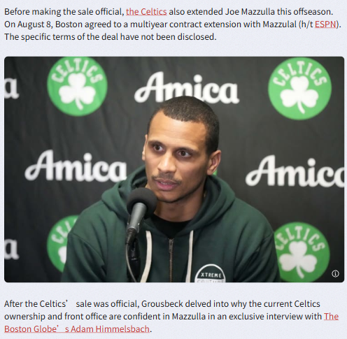 Celtics’ new owner backs Joe Mazzulla’s future