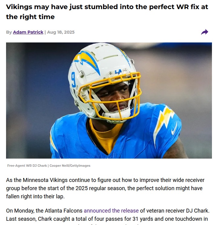 Vikings eye DJ Chark for WR boost