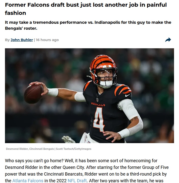 Cincinnati Bengals’ QB battle leaves Ridder on the edge