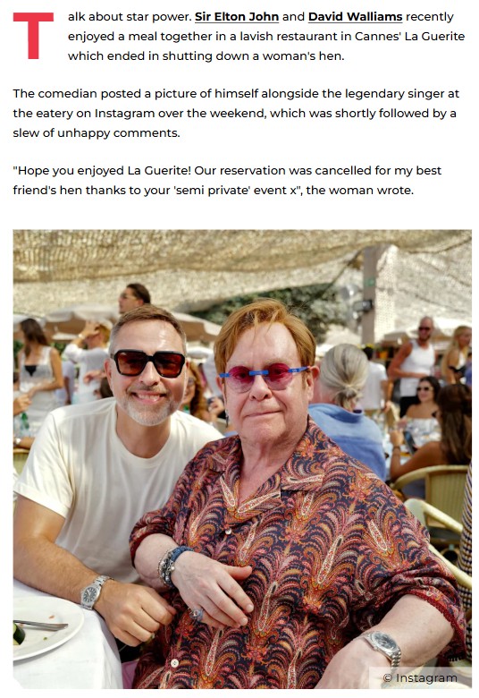 Elton John’s Dinner Crashed a Hen Party?!
