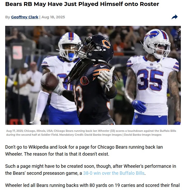 Ian Wheeler’s breakout moment for the Bears
