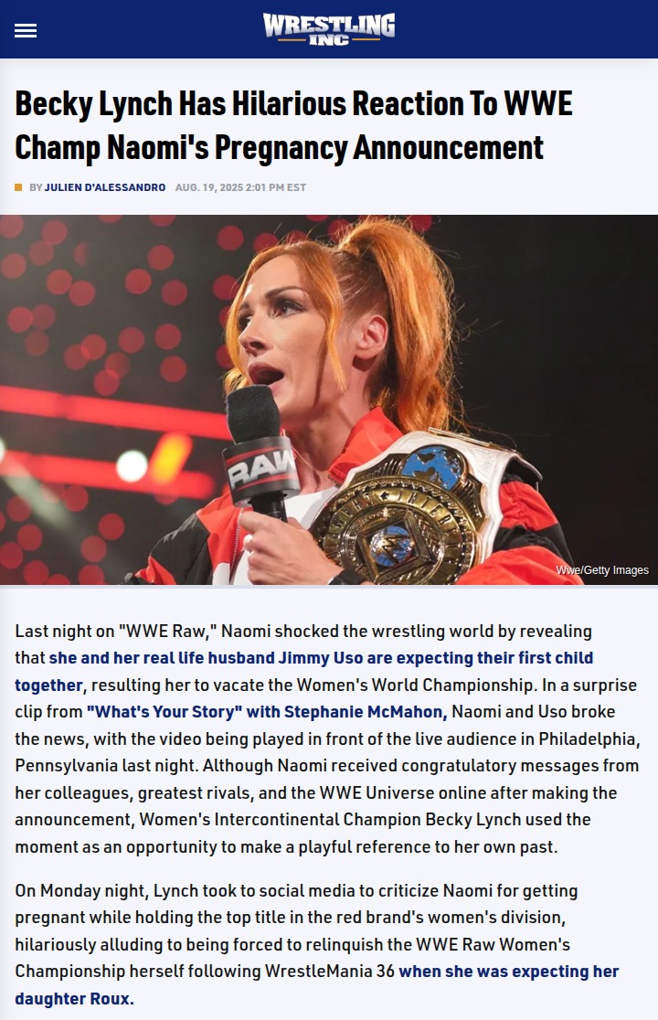 Becky Lynch Trolls Naomi’s WWE Raw Exit