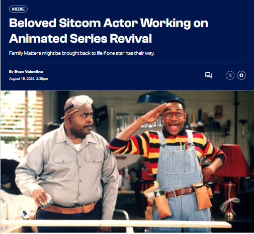 Family Matters Animated Revival? 👀