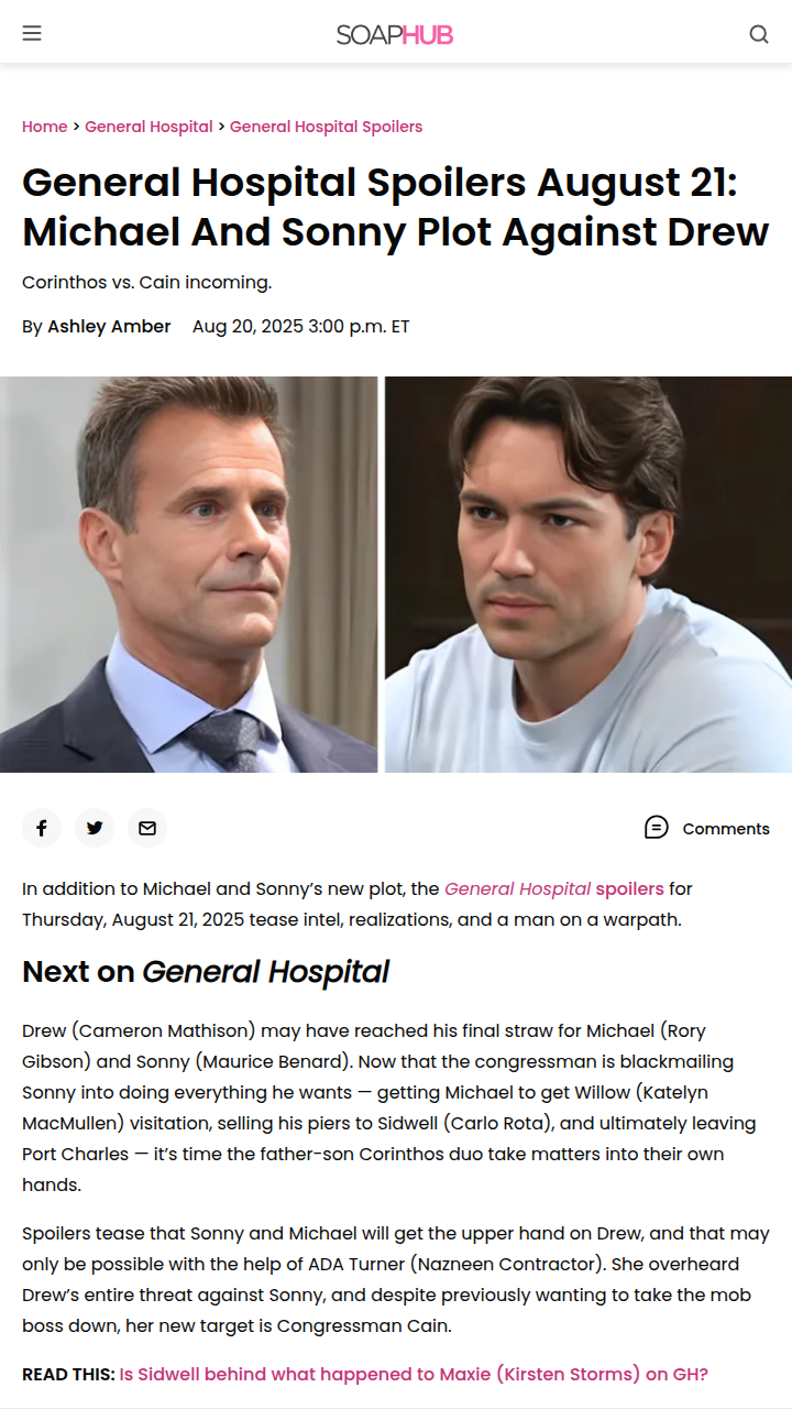 Sonny & Michael’s Secret Move Against Drew! 🤫