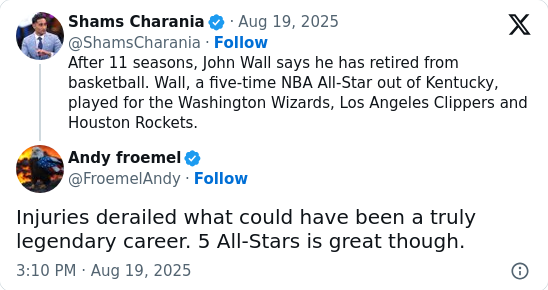 John Wall Calls It a Career: Wizards Era Ends