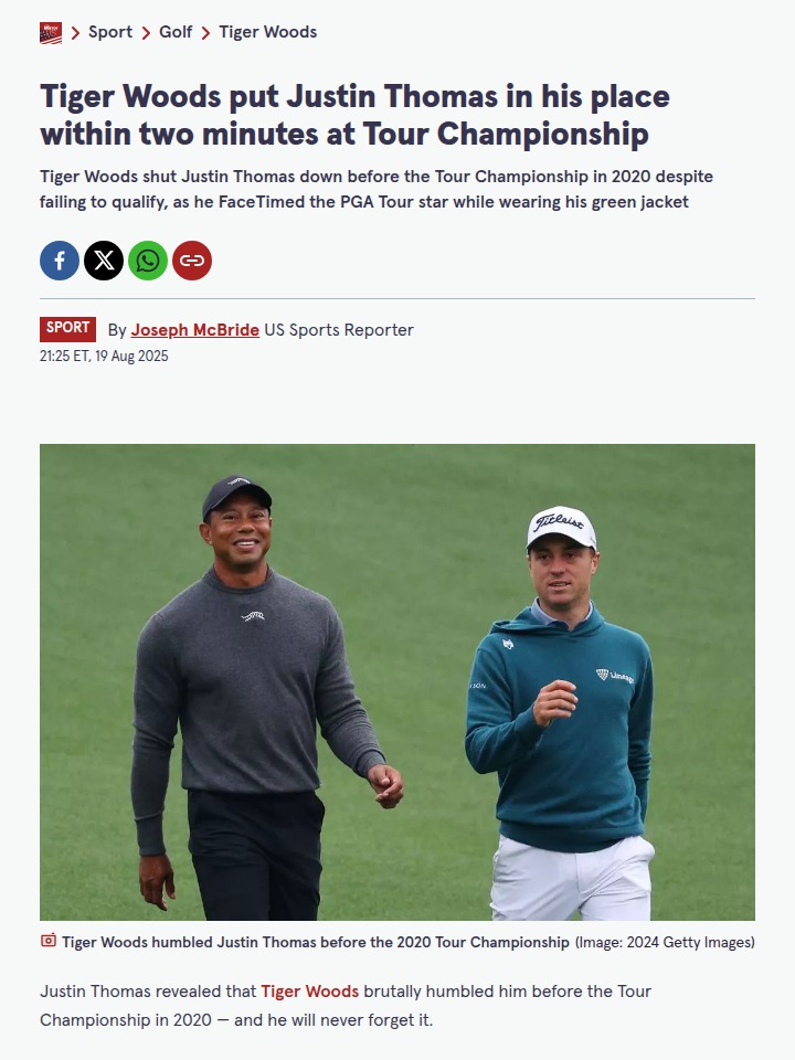 Tiger’s Green Jacket Flex: JT’s Humbling Tour Story
