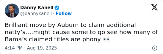 Auburn’s Natty Move Sparks Bama Banter