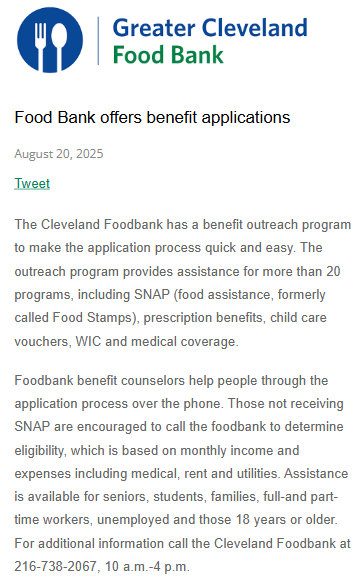Cleveland Foodbank makes benefits easier