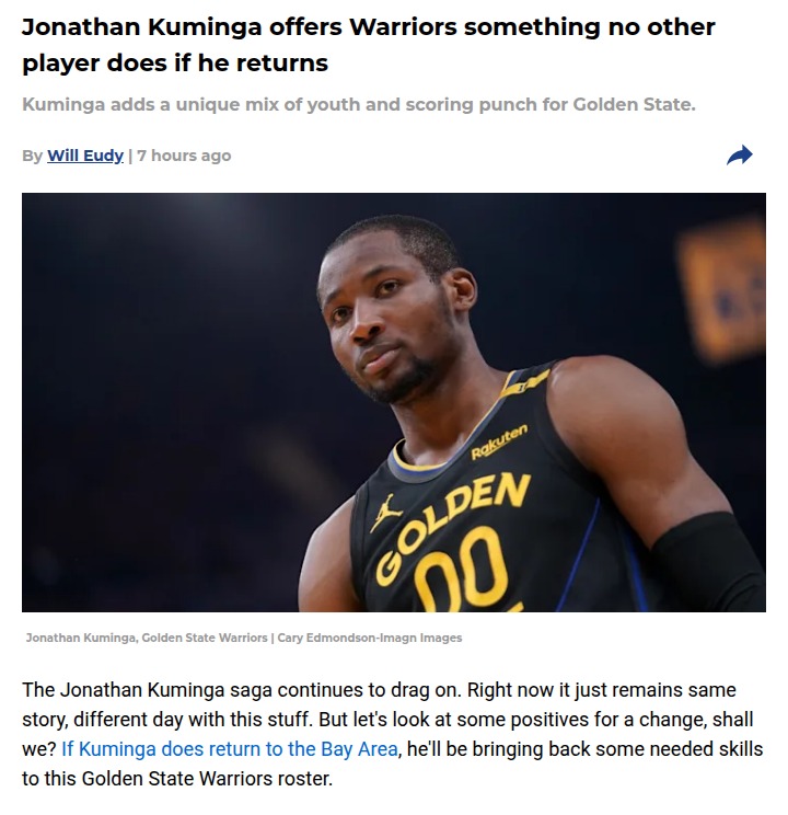 Why Kuminga’s return could change the Warriors
