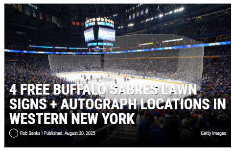 Buffalo Sabres fans: Free lawn signs & autographs!