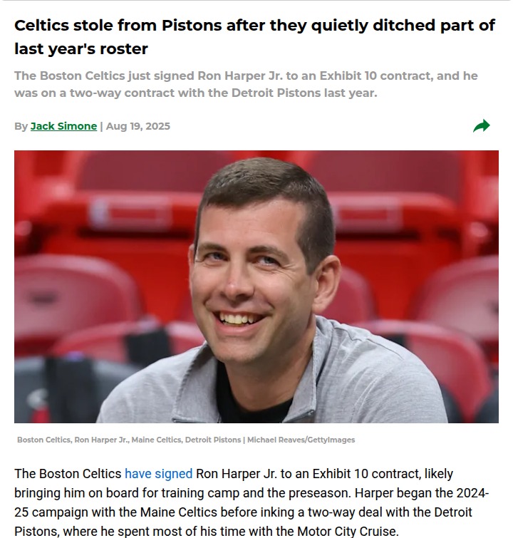 Celtics Nab Harper Jr. from Pistons’ G League