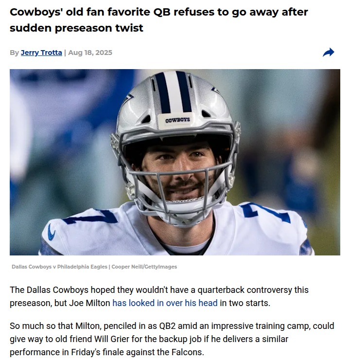Ben DiNucci just won’t quit the Cowboys scene