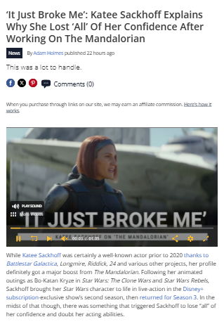 Katee Sackhoff’s Confidence Crisis 😱