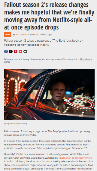 Fallout S2 weekly drops = more drama? 👀