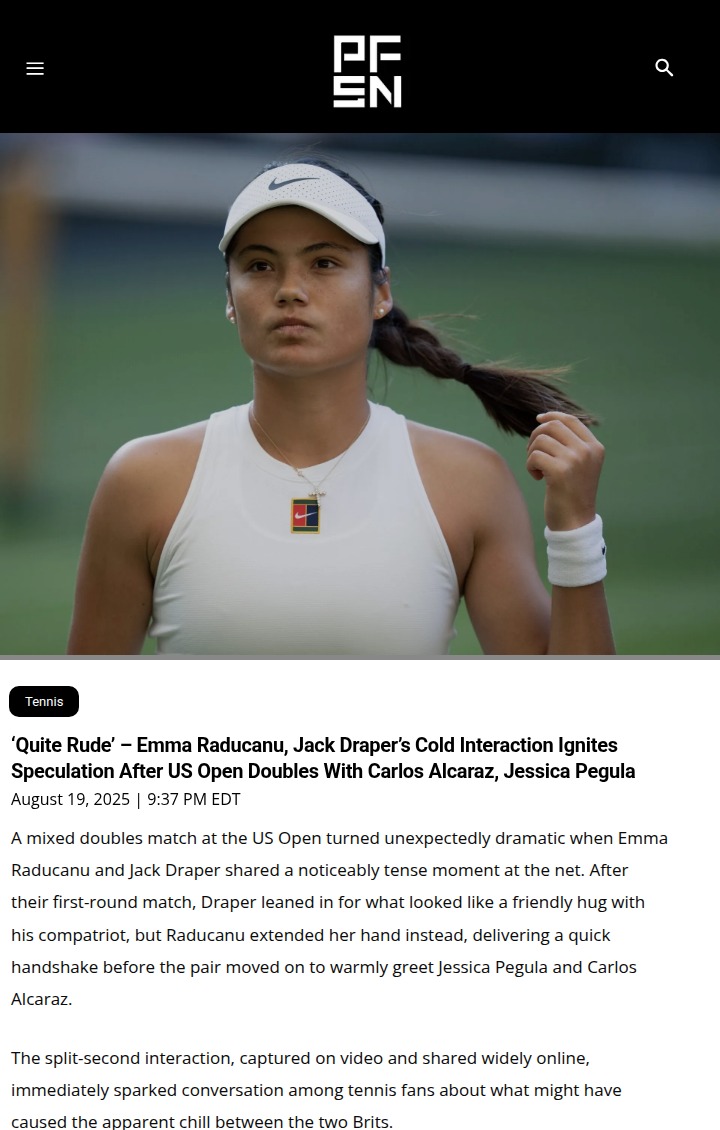 US Open Drama: Raducanu & Draper’s Awkward Net Moment