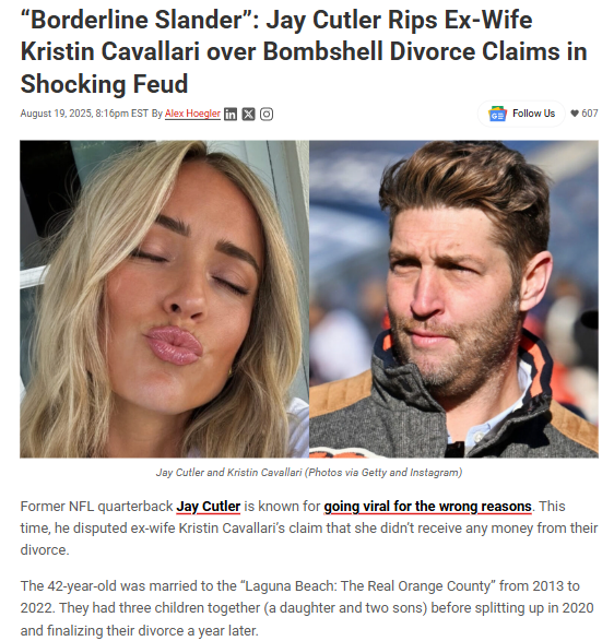 Jay Cutler & Kristin Cavallari’s Divorce Drama Just Got Messy