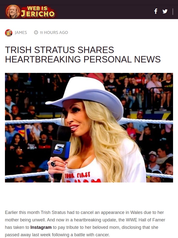Trish Stratus Faces Life’s Toughest Rival