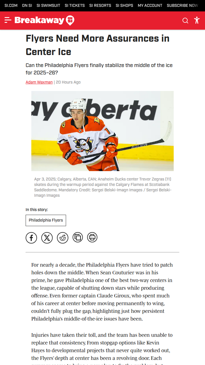 Can the Flyers finally fix their center ice woes?