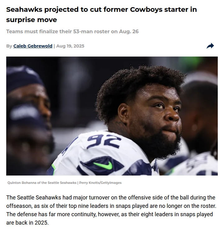 Seahawks’ D-Line Shakeup: Bohanna on the Bubble?