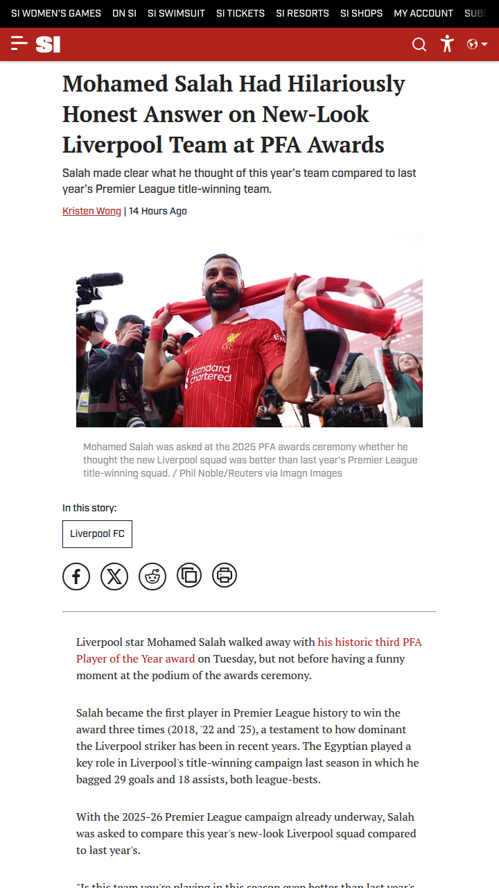 Salah’s Honest Take on Liverpool’s New Era