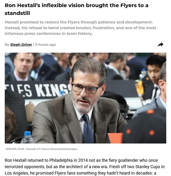 How Hextall’s stubborn plan stalled the Flyers