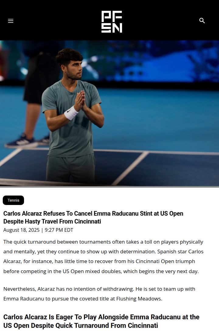 Alcaraz’s Grit: No Rest, Teaming Up with Raducanu!