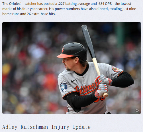 Adley Rutschman sidelined again for Orioles