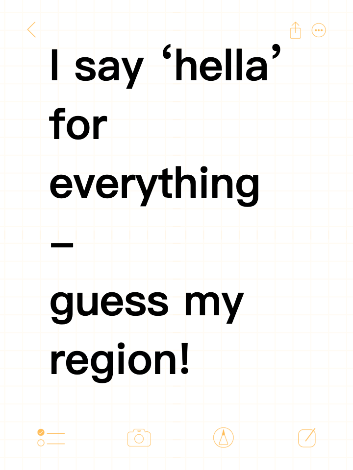 I say ‘hella’ for everything - guess my region! 