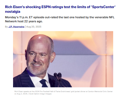Rich Eisen’s Comeback Breaks SportsCenter Records!
